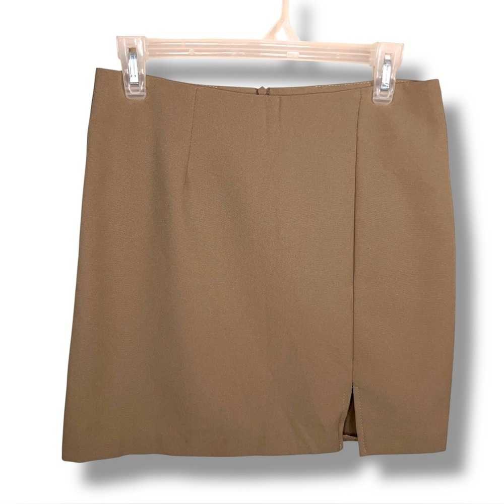 Vintage Size 8 Beobe Beige Mini Short Skirt Neutral Classic 90s